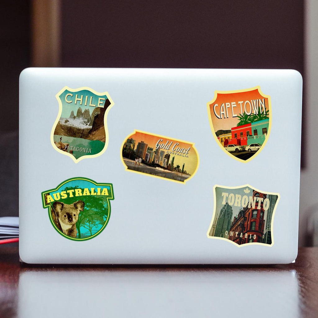 Gold Coast, Australia travel sticker, vintage-style decal gift