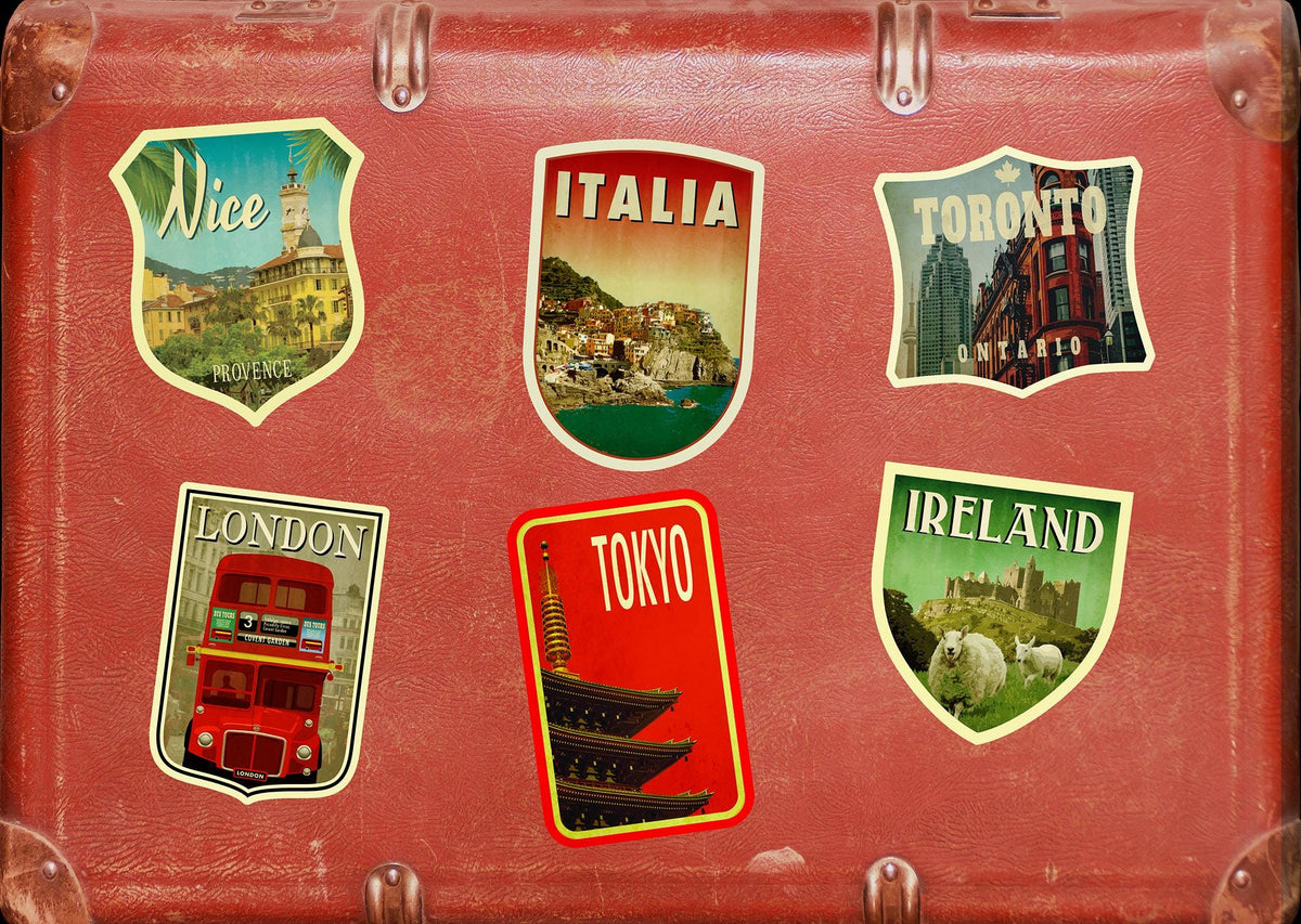 Italy Travel Sticker: Vintage-Style Luggage Decal