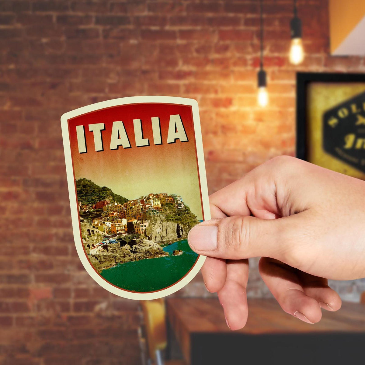 Italy Travel Sticker: Vintage-Style Luggage Decal