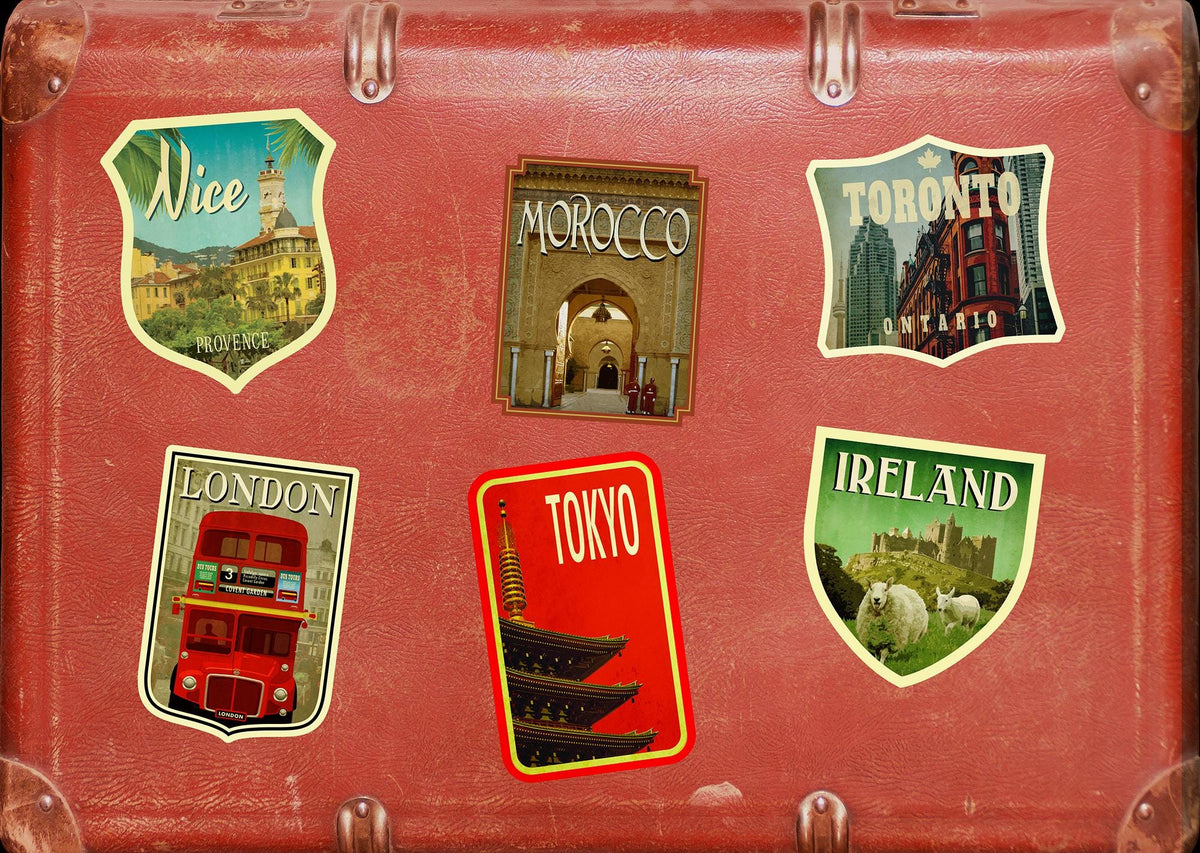 Morocco,  Rabat travel sticker, vintage style decal for suitcase, luggage, laptop