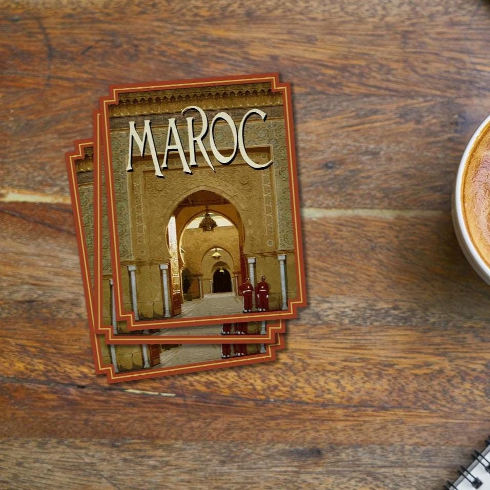 Morocco,  Rabat travel sticker, vintage style decal for suitcase, luggage, laptop
