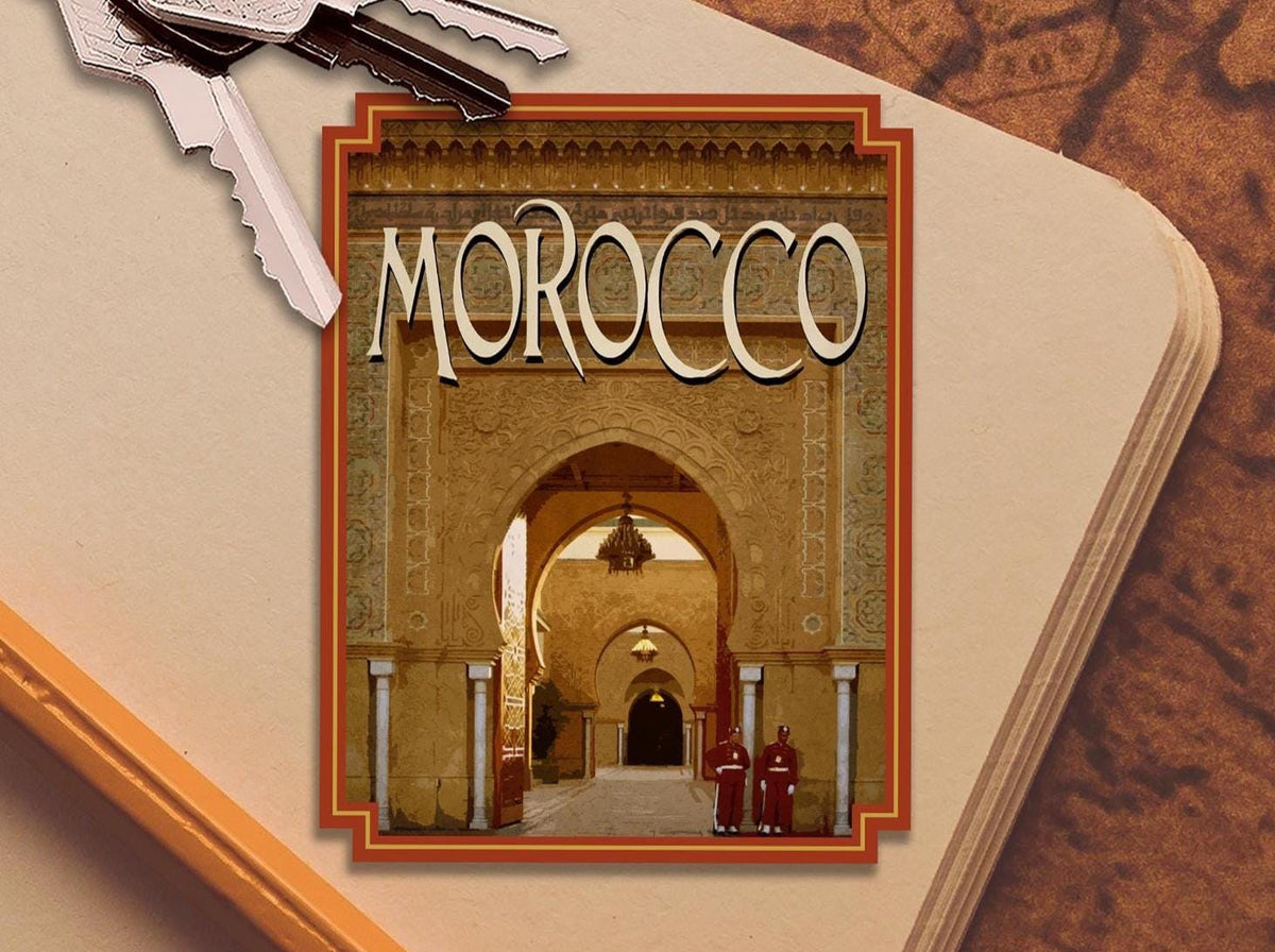 Morocco,  Rabat travel sticker, vintage style decal for suitcase, luggage, laptop