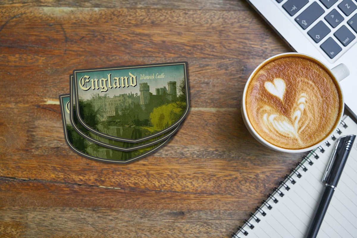 England Travel Sticker: Vintage-Style Luggage Decal