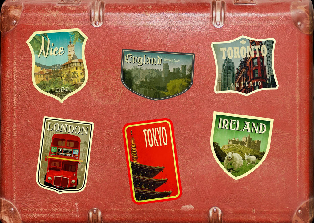 England Travel Sticker: Vintage-Style Luggage Decal