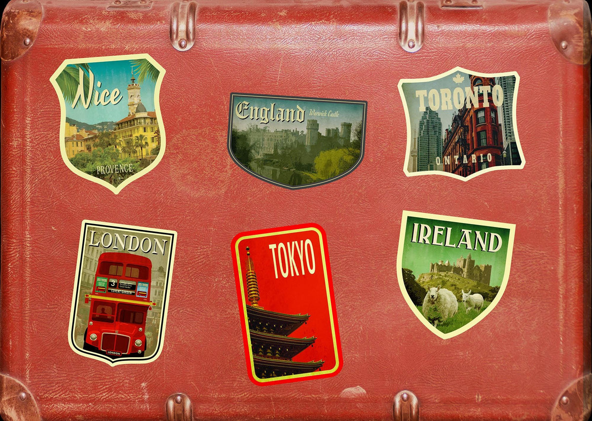 England Travel Sticker: Vintage-Style Luggage Decal