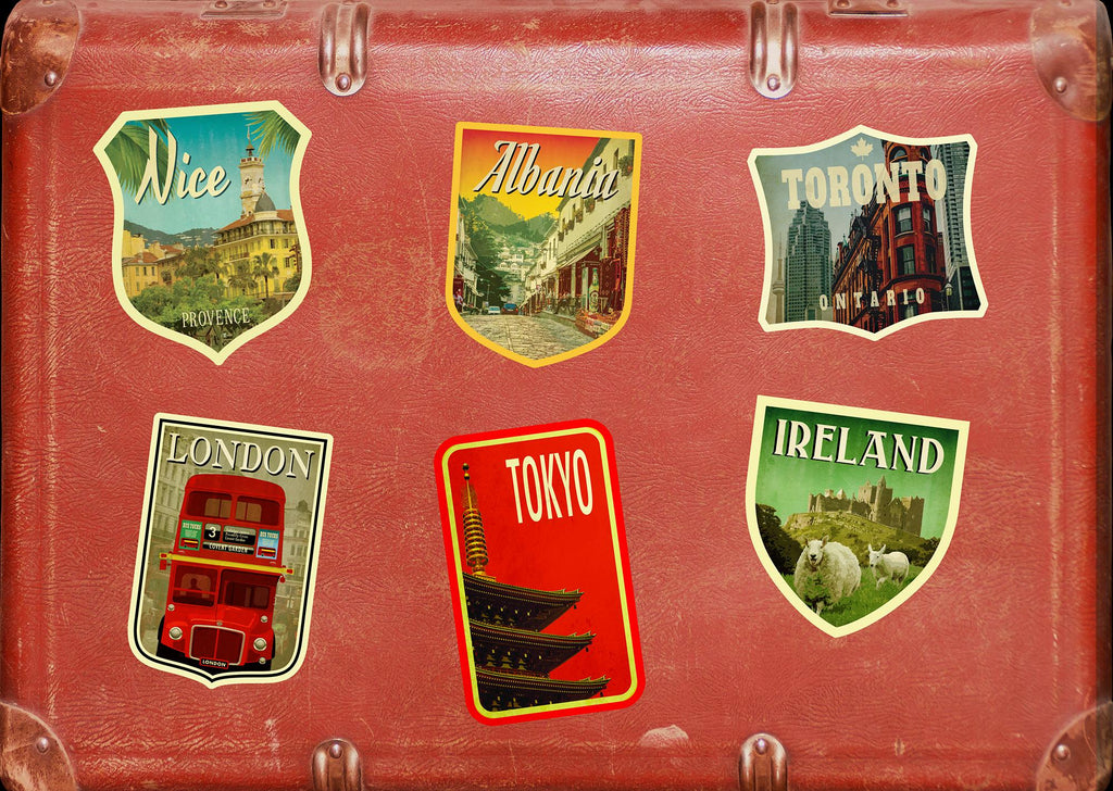 Albania Travel Sticker: Vintage Suitcase Decal