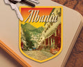 Albania Travel Sticker: Vintage Suitcase Decal