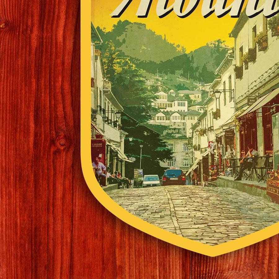 Albania Travel Sticker: Vintage Suitcase Decal