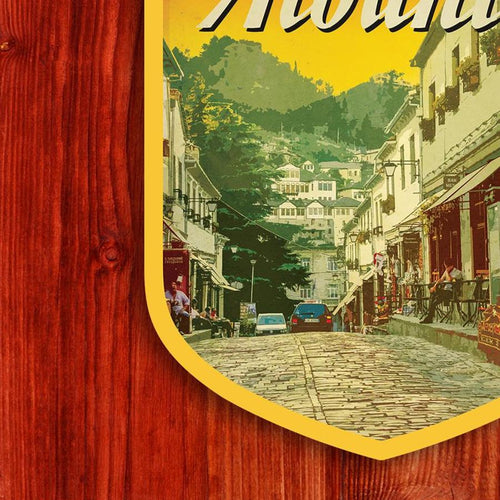 Albania Travel Sticker: Vintage Suitcase Decal