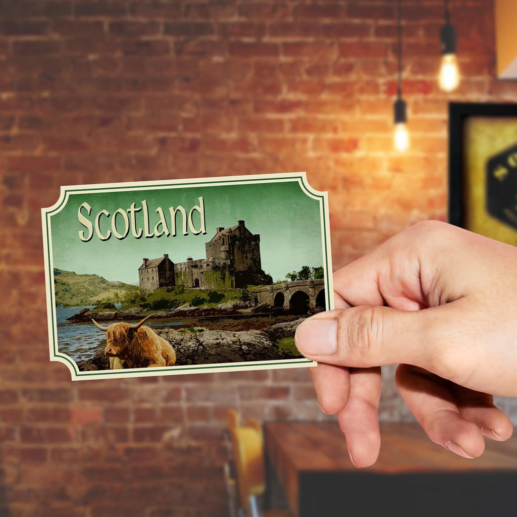 Scotland Travel Sticker: Vintage Suitcase Decal