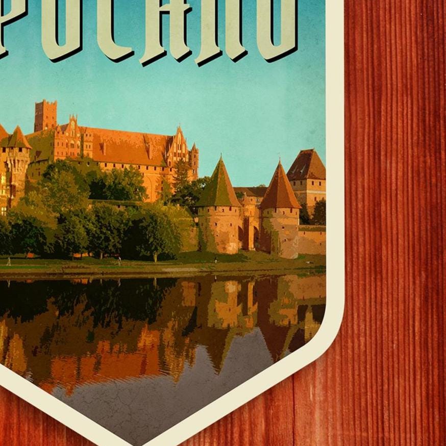 Poland Travel Sticker: Vintage Suitcase Luggage Decal