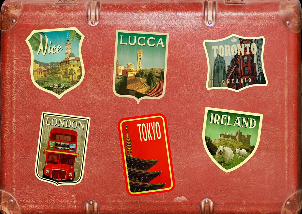 Lucca,  Italy Travel Sticker: Vintage Suitcase Decal