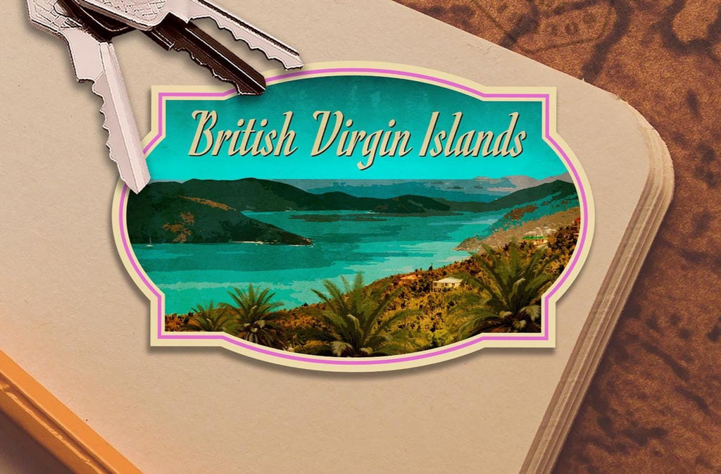 British Virgin Islands Travel Sticker: Vintage-Style Luggage Decal