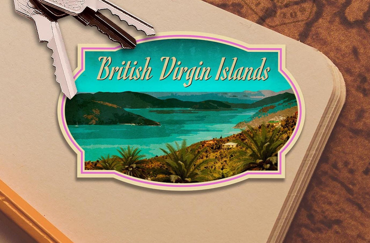 British Virgin Islands Travel Sticker: Vintage-Style Luggage Decal