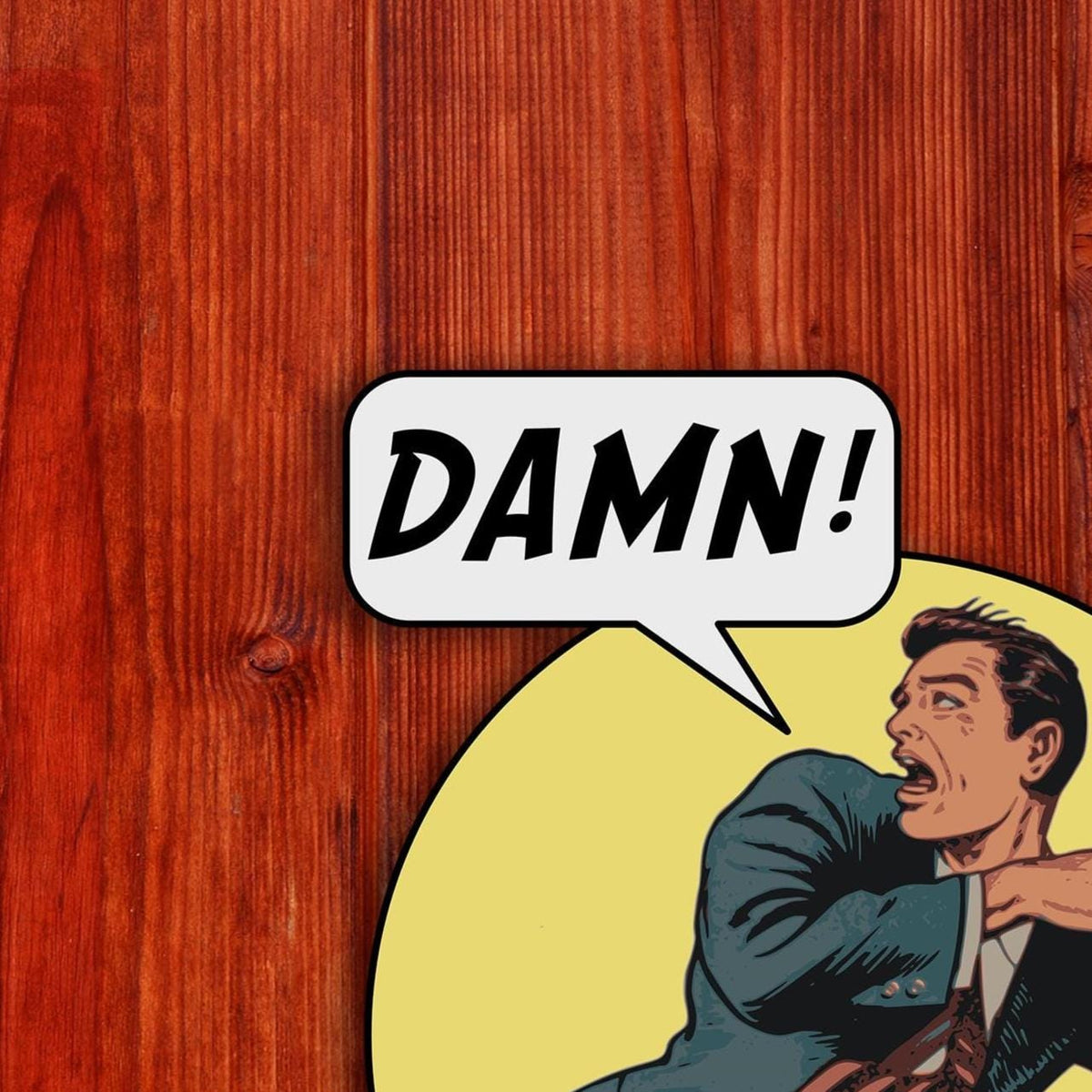 Damn sticker, vintage-style decal for laptop or water bottle