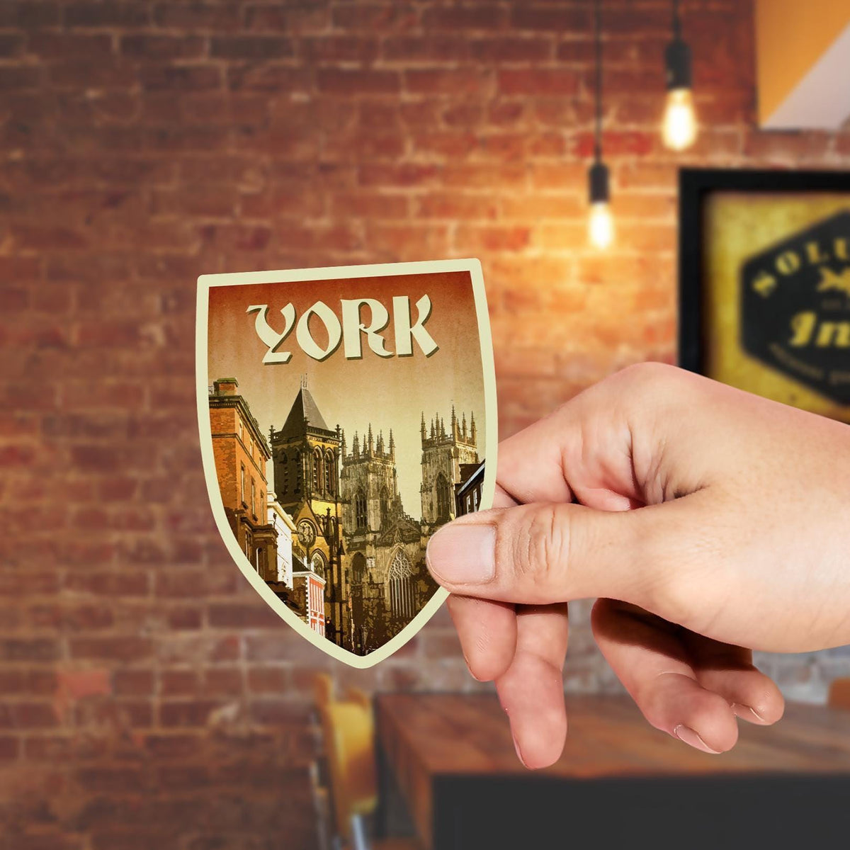 York, England Travel Sticker: Vintage Suitcase Decal
