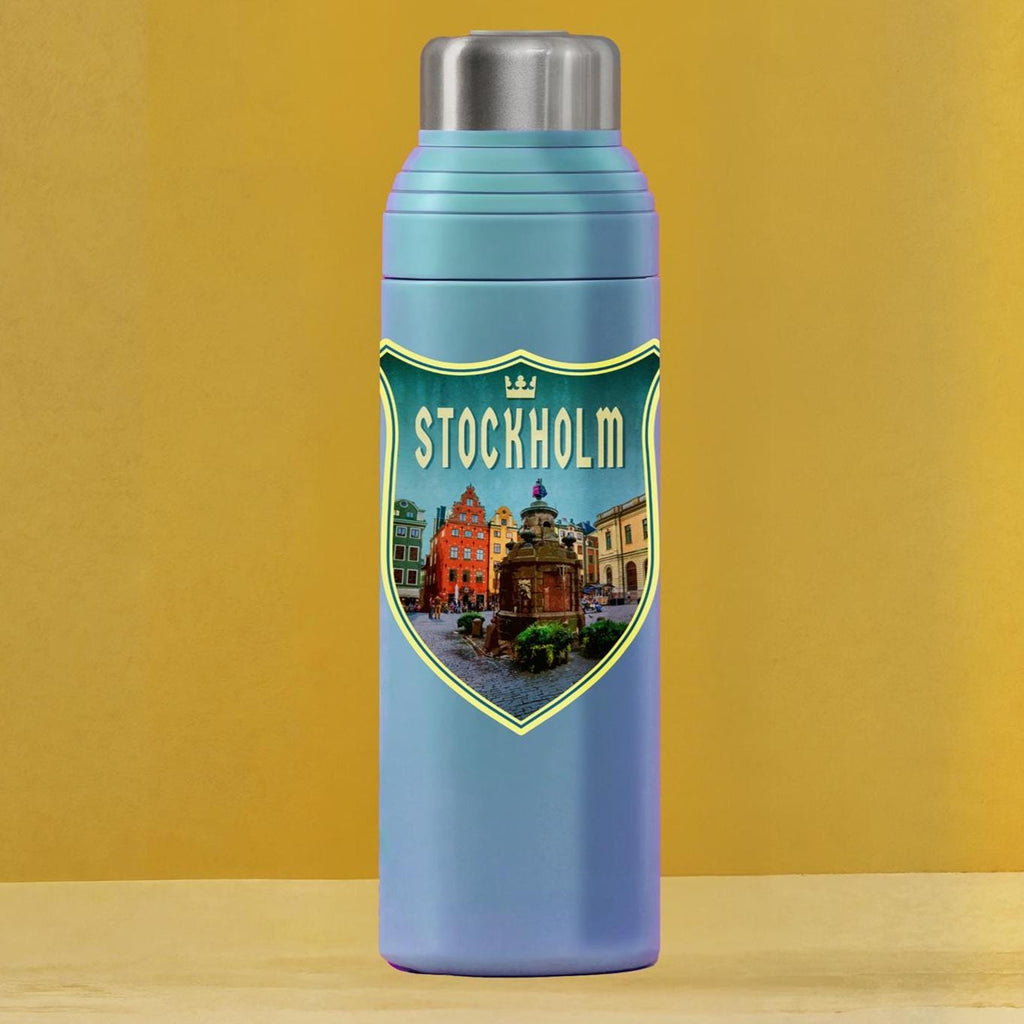 Stockholm Sweden Travel Sticker: Vintage Suitcase Decal