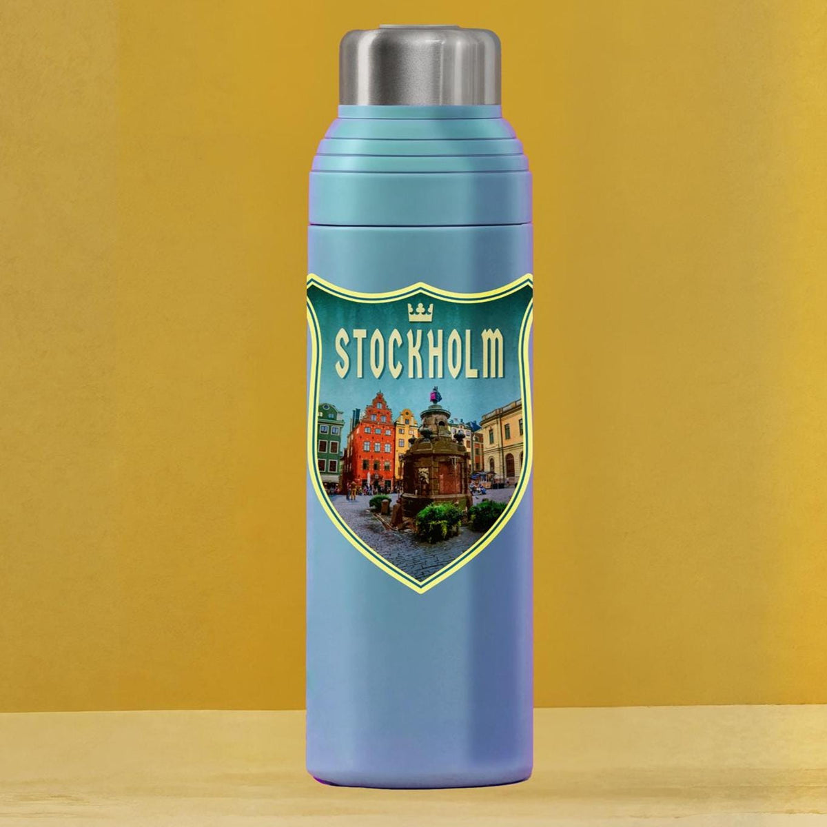 Stockholm Sweden Travel Sticker: Vintage Suitcase Decal