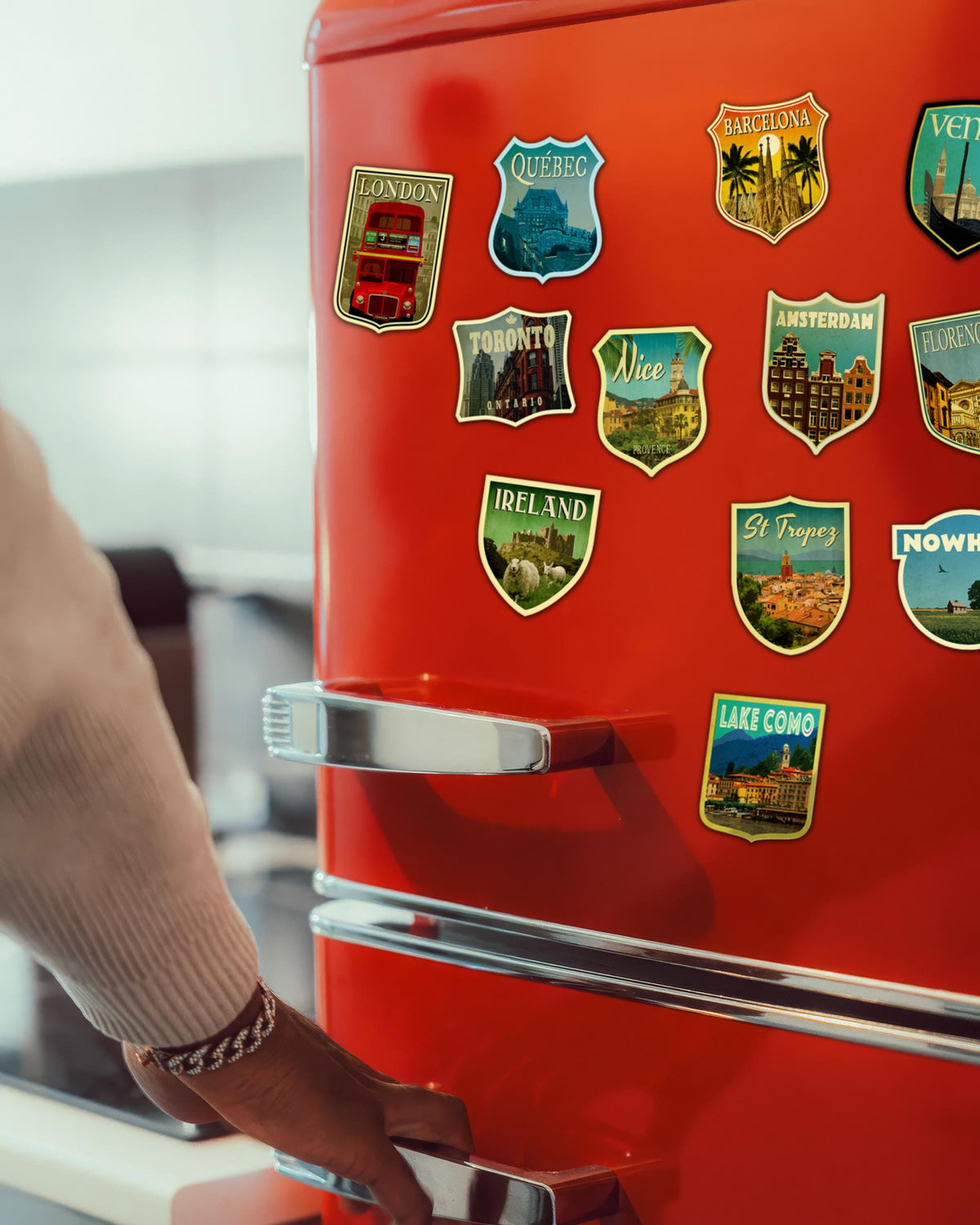 Customized Magnet Pack | Choose Your Destinations | Vintage-style City Travel Souvenir