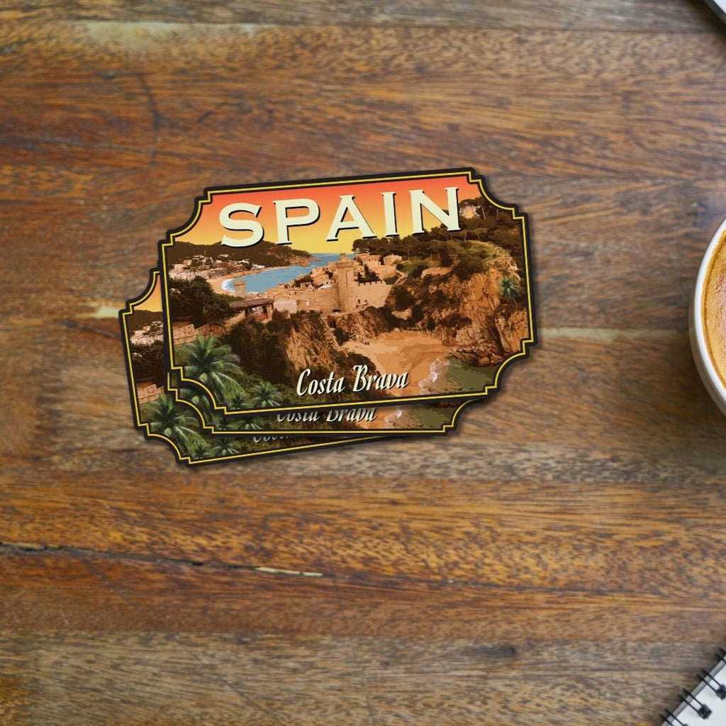 Spain Travel Sticker: Vintage-style Spain Luggage Decal