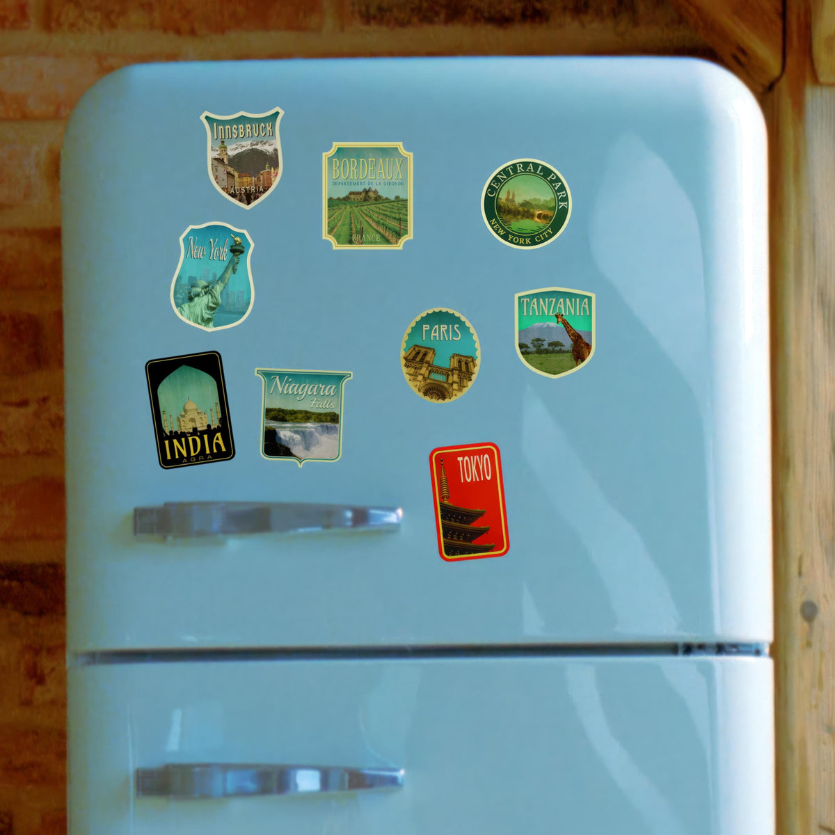 Customized Magnet Pack | Choose Your Destinations | Vintage-style City Travel Souvenir