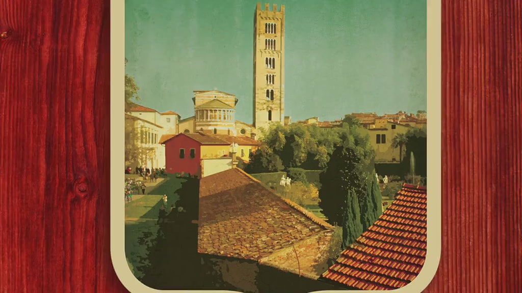 Lucca,  Italy Travel Sticker: Vintage Suitcase Decal
