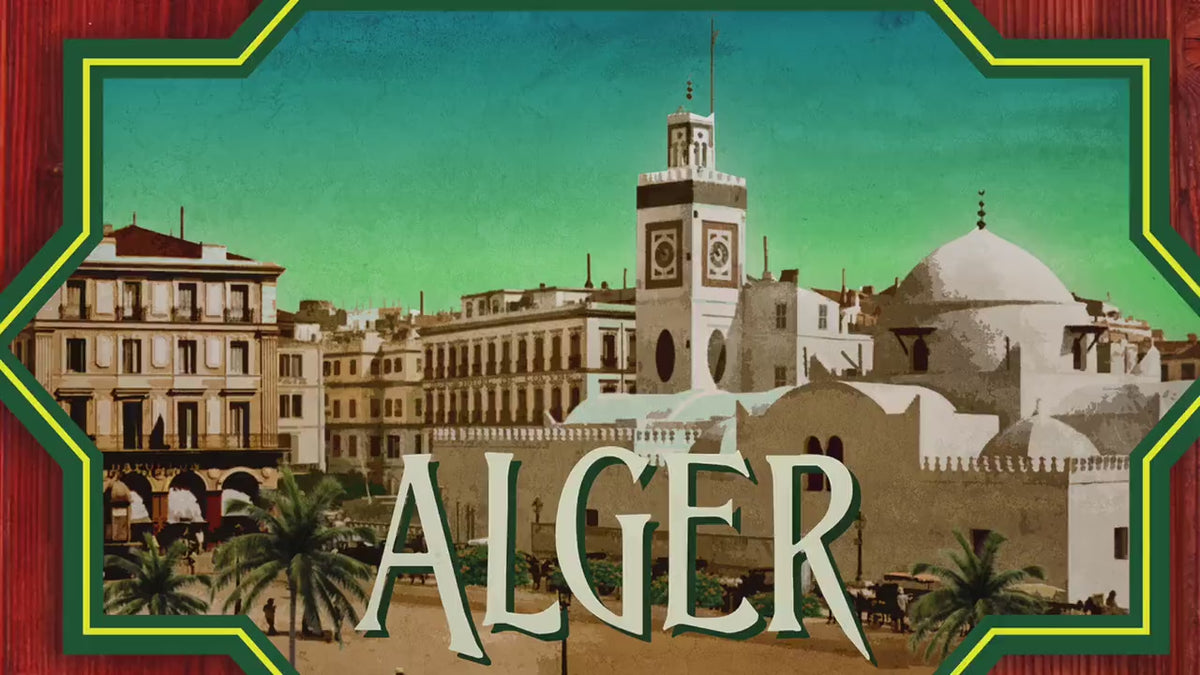 Alger, Algeria travel sticker, vintage style decal for suitcase, luggage, laptop or water bottle