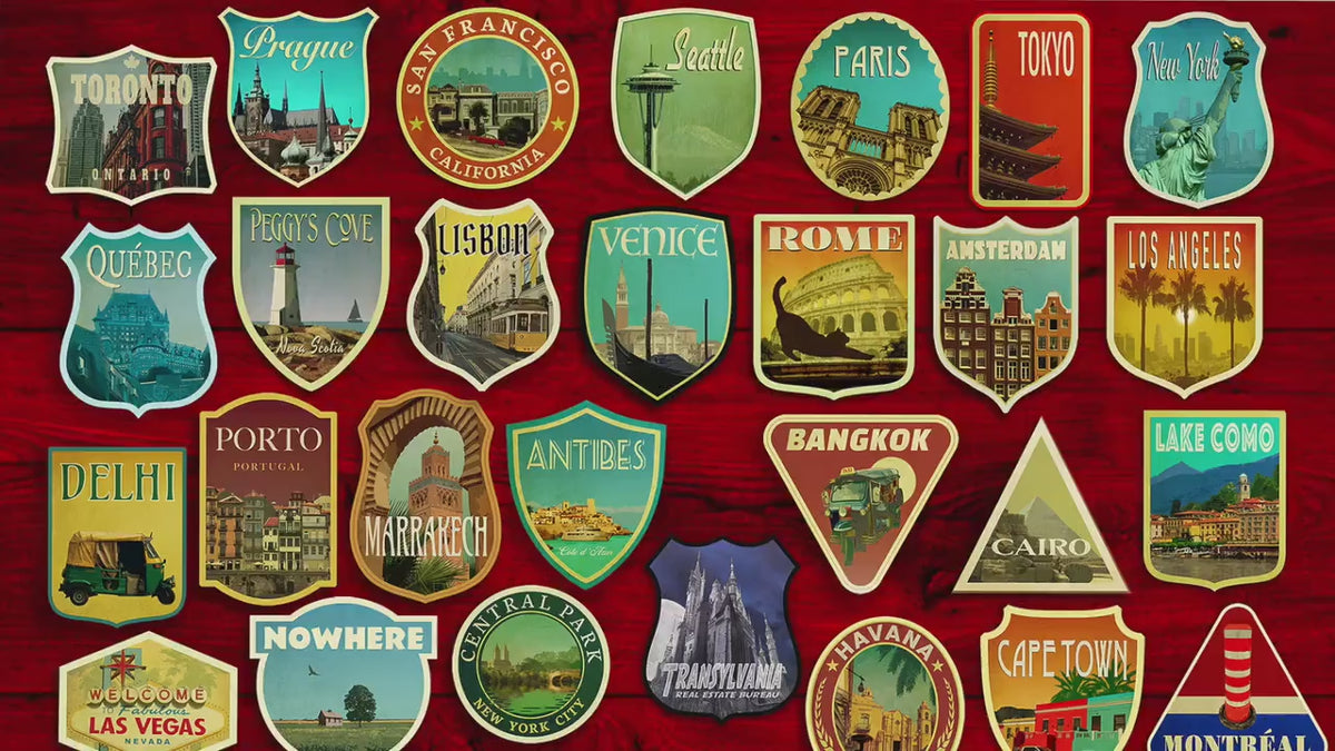 Seville Spain Travel Sticker: Vintage style Suitcase Decal