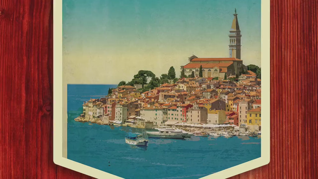Croatia Travel Sticker: Vintage-Style Luggage Decal