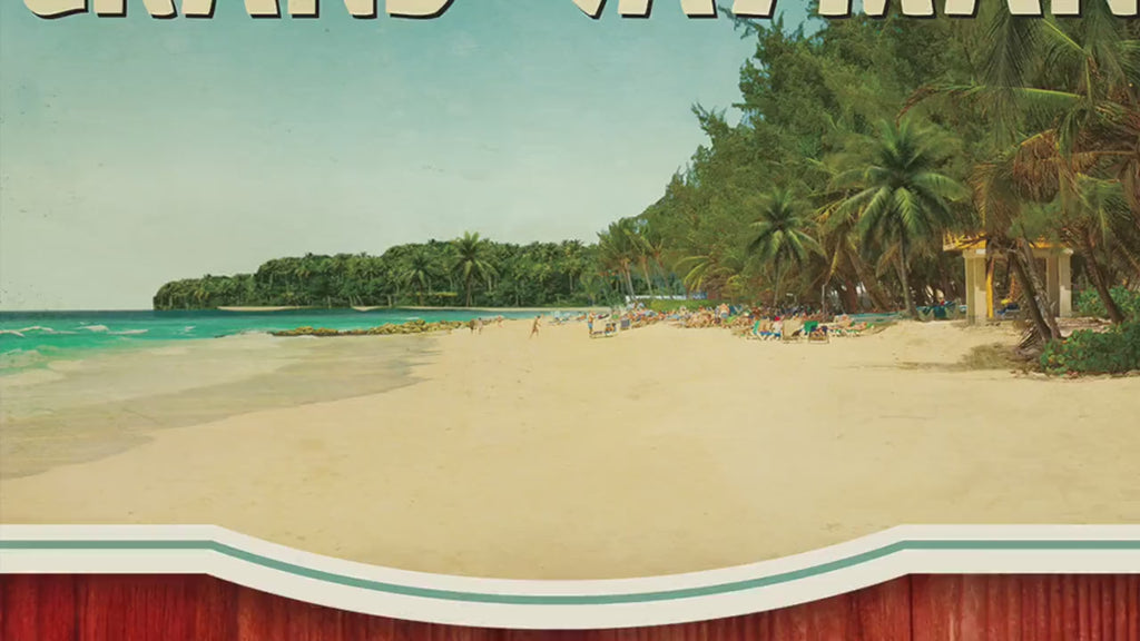 Grand Cayman travel sticker, vintage style decal for suitcase, luggage, laptop or water bottle