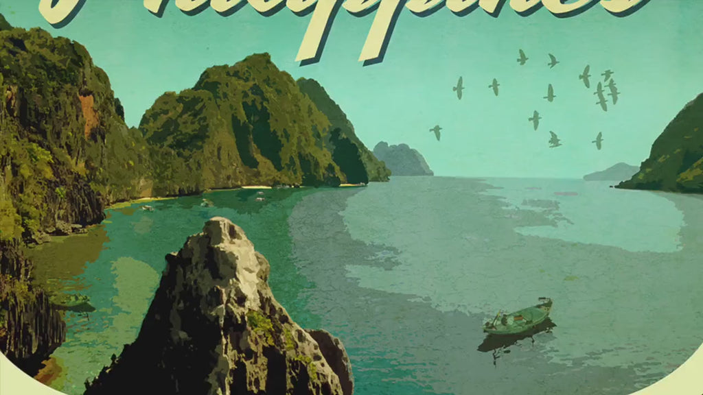 Philippines travel sticker, vintage style decal for suitcase, luggage, laptop or water bottle