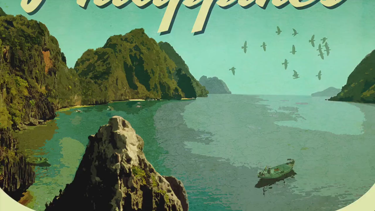 Philippines travel sticker, vintage style decal for suitcase, luggage, laptop or water bottle