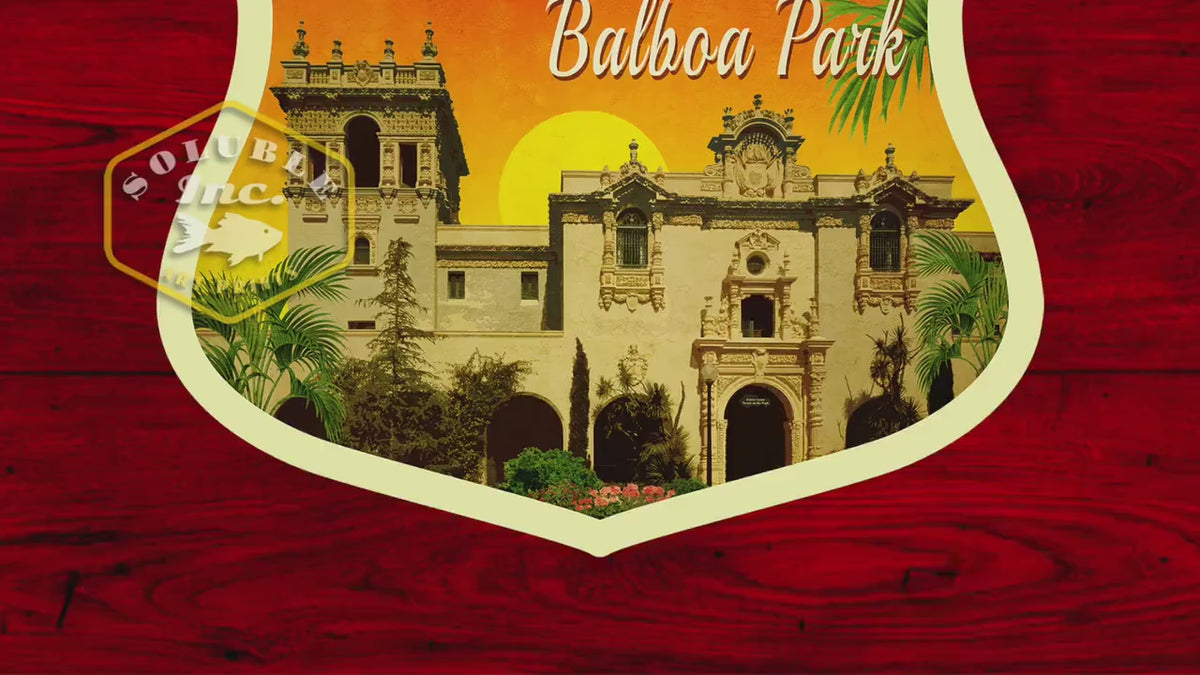 San Diego Sticker: Retro Balboa Park Travel Decal