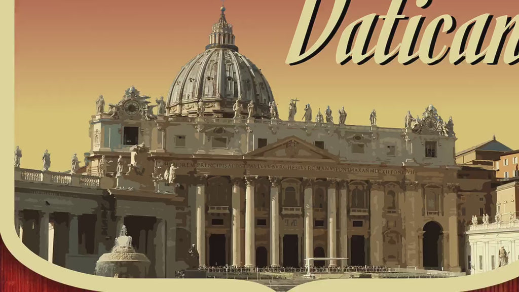 Vatican City Travel Sticker: Vintage-Style Luggage Decal