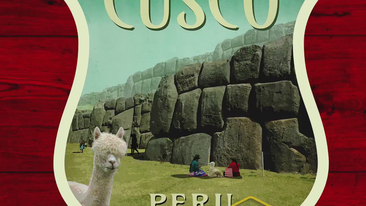 Cusco Peru travel sticker, vintage style decal for suitcase, luggage, laptop or water bottle