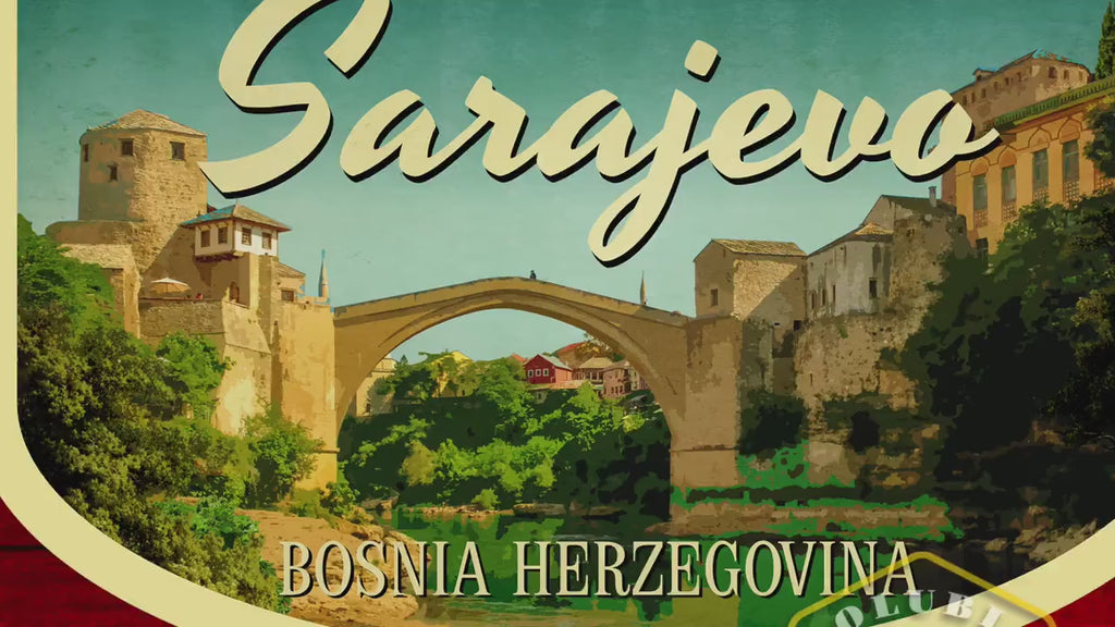 Sarajevo Bosnia Herzegovina Vintage Travel Sticker