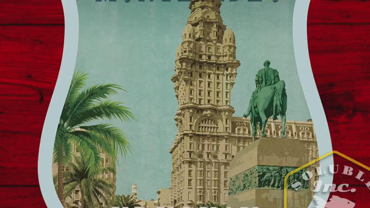 Montevideo Uruguay travel sticker, vintage style decal for suitcase, luggage, laptop or water bottle