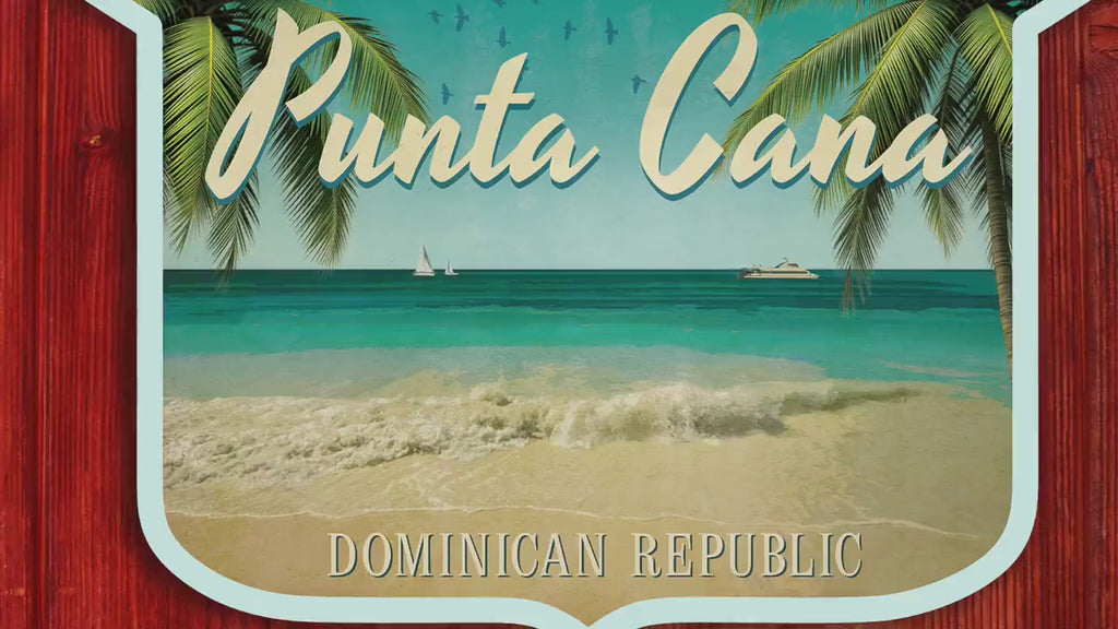 Punta Cana Travel Sticker: Vintage Suitcase Decal, Dominican Republic