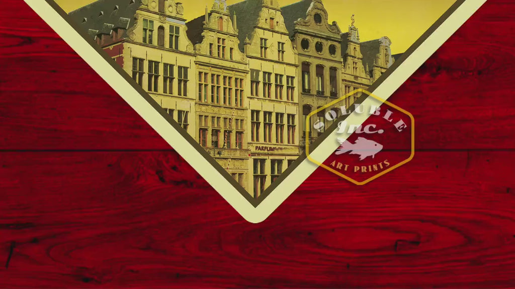 Antwerp Belgium Travel Sticker: Vintage Suitcase Luggage Decal