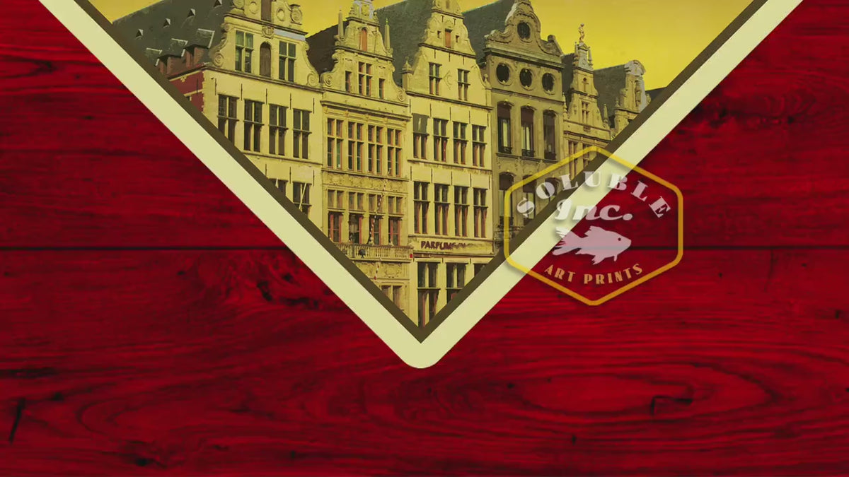 Antwerp Belgium Travel Sticker: Vintage Suitcase Luggage Decal