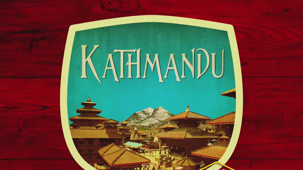 Kathmandu Nepal travel sticker, vintage style decal for suitcase, luggage, laptop or water bottle