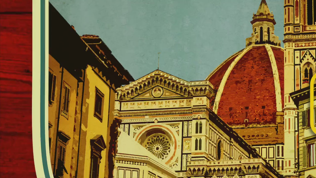 Florence Travel Sticker: Vintage-Style Luggage Decal