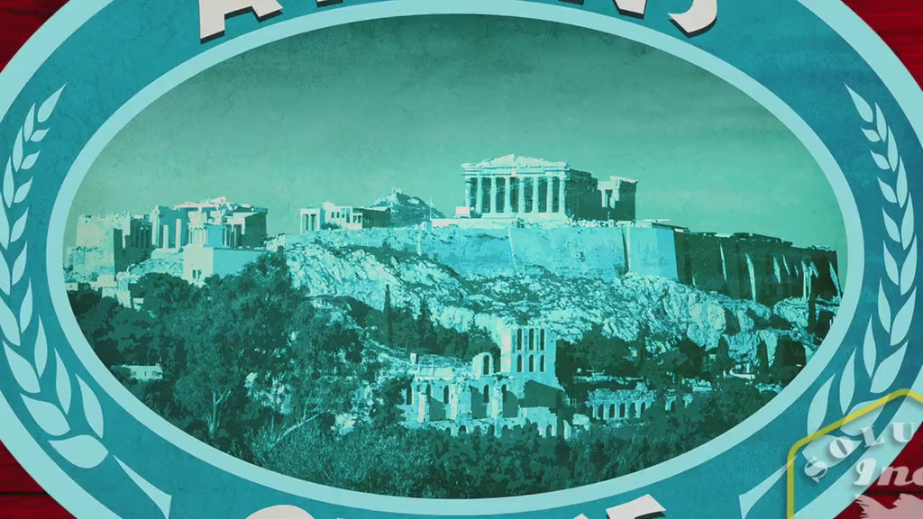 Athens Greece Travel Sticker: Vintage Acropolis Decal