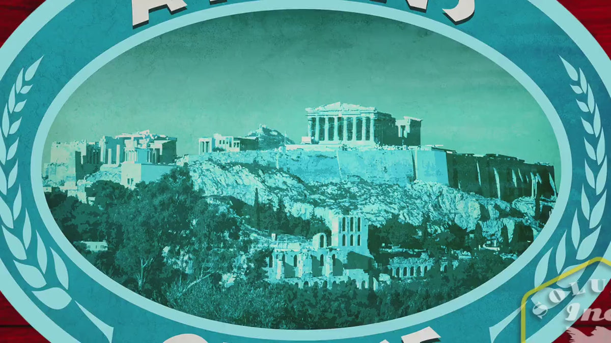 Athens Greece Travel Sticker: Vintage Acropolis Decal