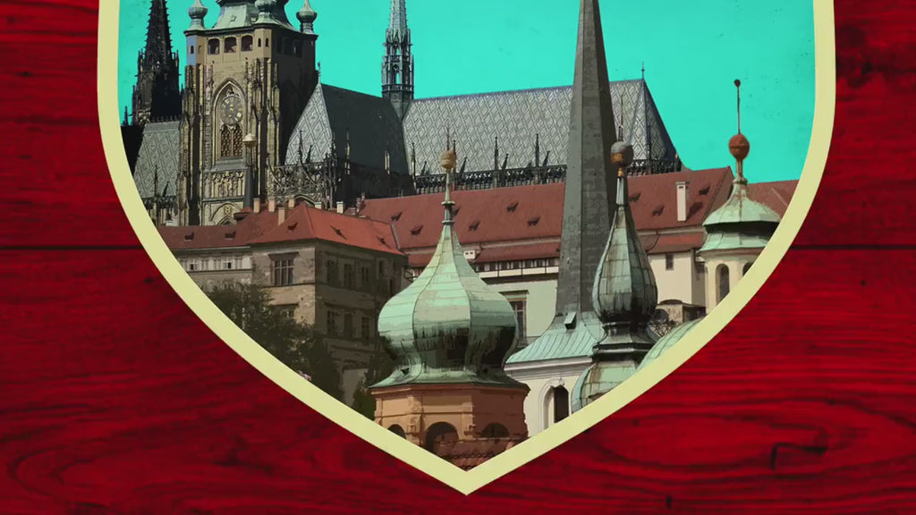Prague Travel Sticker: Vintage-Style Luggage Decal