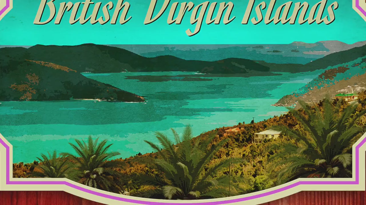British Virgin Islands Travel Sticker: Vintage-Style Luggage Decal