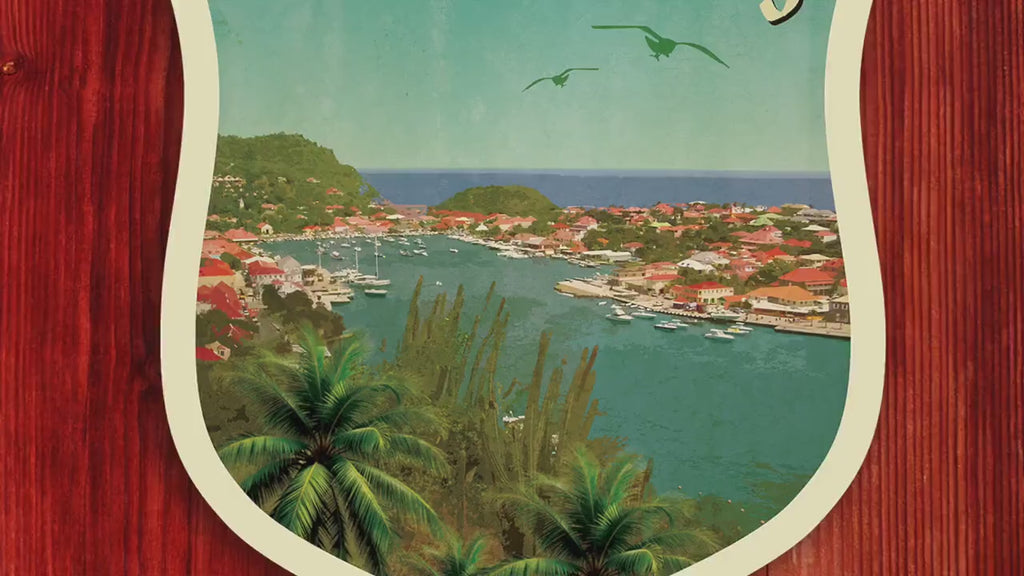St Barthélemy Travel Sticker, Vintage Style Luggage Decal