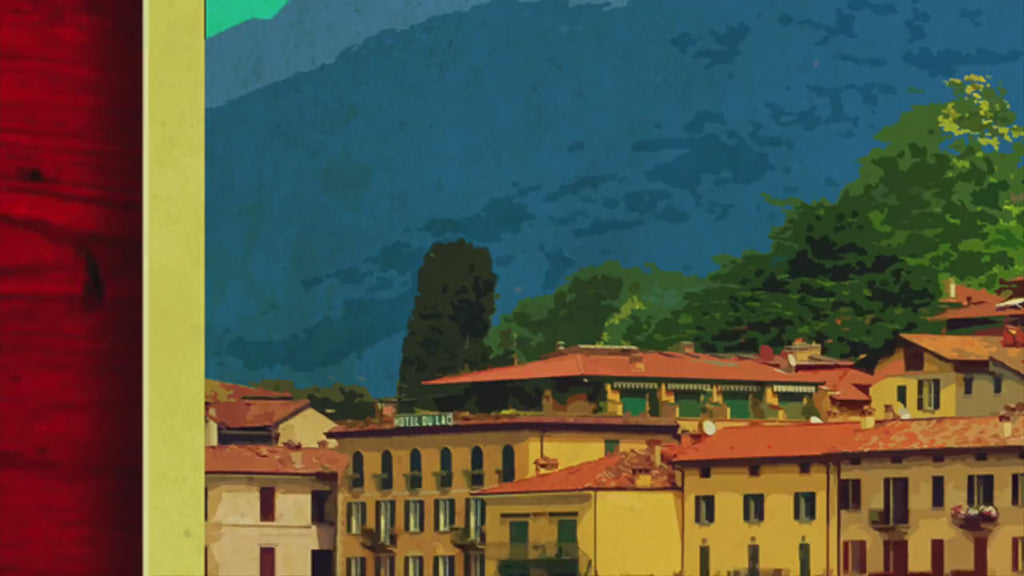 Lake Como Italy Travel Sticker: Vintage-Style Luggage Decal