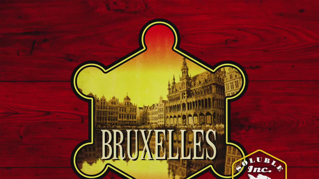 Brussels Travel Sticker: Vintage Suitcase, Laptop Decal