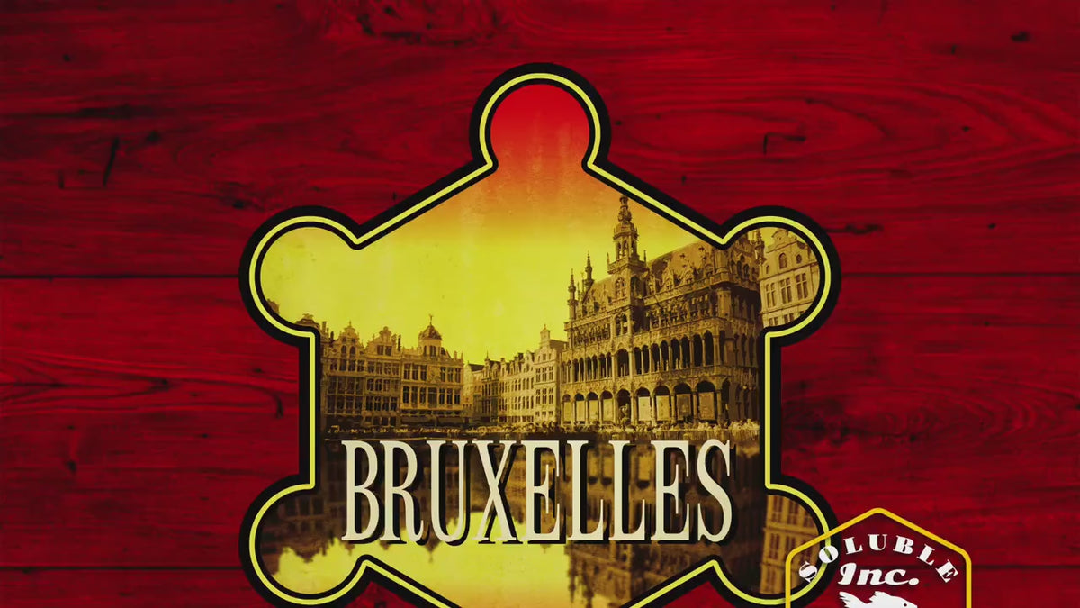 Brussels Travel Sticker: Vintage Suitcase, Laptop Decal